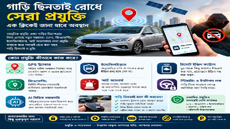 গাড়ি ছিনতাই রোধে সেরা প্রযুক্তি, এক ক্লিকেই জানা যাবে অবস্থান